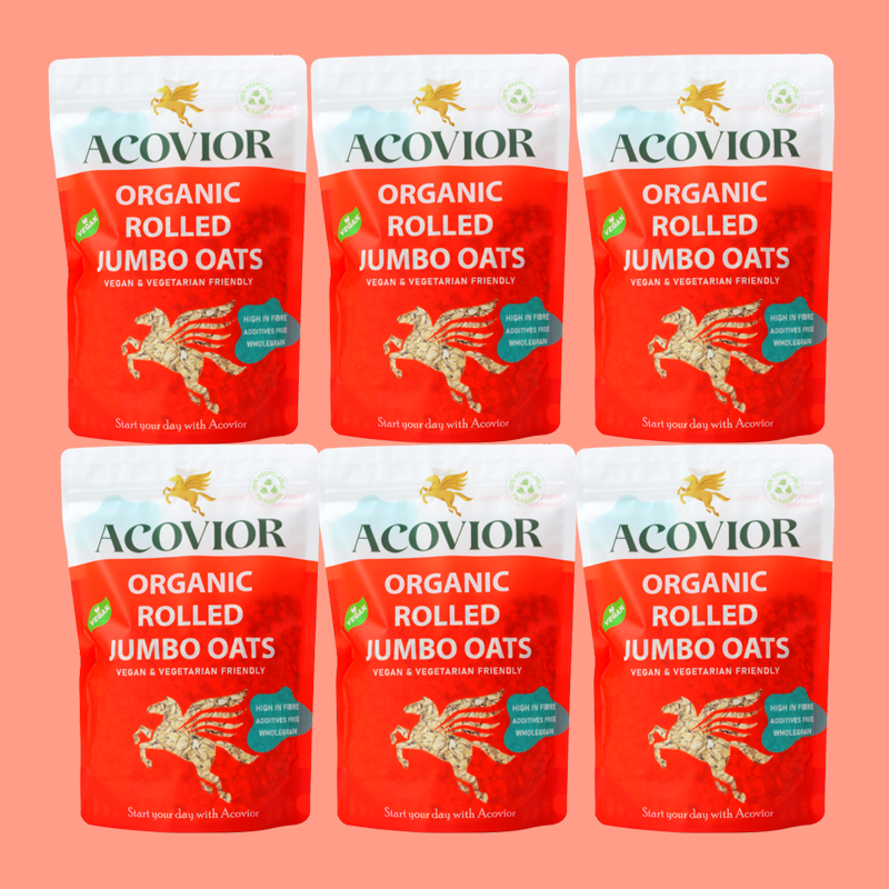 Acovior Organic Rolled Jumbo Oats Bigger Value 6 Pack (6x400g)