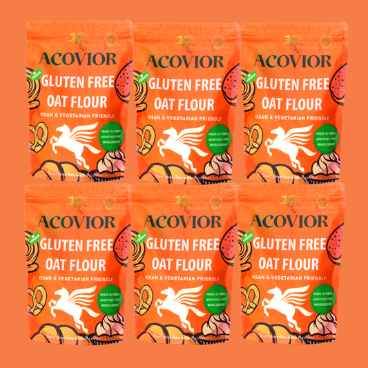 "Premium Gluten-Free Oat Flour by Acovior. Nutrient-rich, safe for Coeliac & gluten-intolerant. Perfect for baking delicious, healthy treats. Shop now!" 