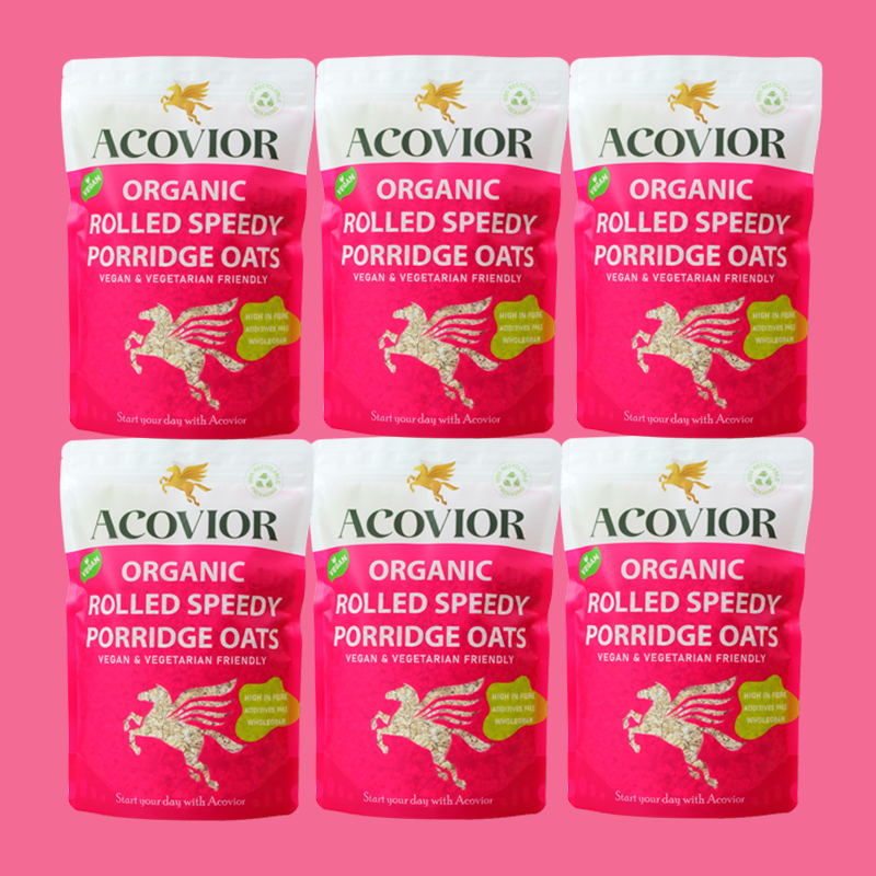 Acovior Organic Rolled Speedy Porridge Oats Bigger Value 6 Pack (6x400g)